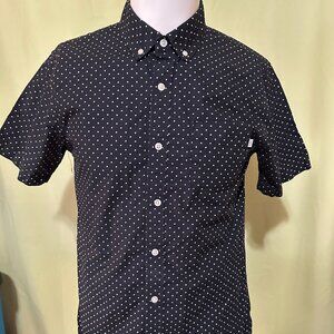 Obey Propaganda Men's Black Cube Dot Design SS Button Front Shirt Size Small